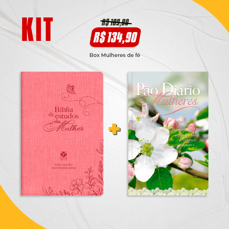 Kit -  Bíblia da mulher rosa + Pão Diário mulheres - Sejam cheias de alegria - Image 1