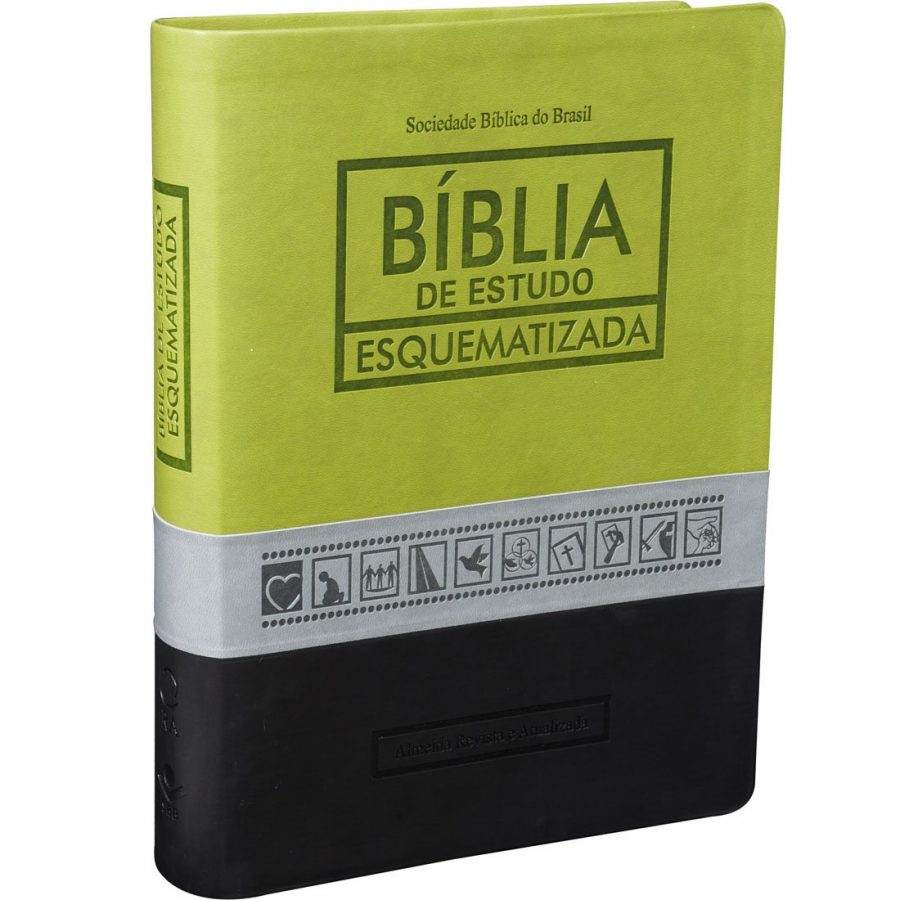 Bíblia de Estudos Esquematizada - Capa Verde e Preta