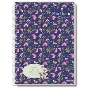 Caderno Universitário Pão Diário Floral – Capa Lilás – 12 Matérias
