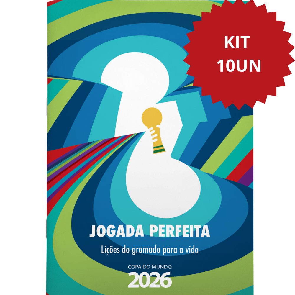 KIT 10UN | Jogada Perfeita | Lições do Gramado para a vida | 20 meditações | Evangelismo | Copa do mundo